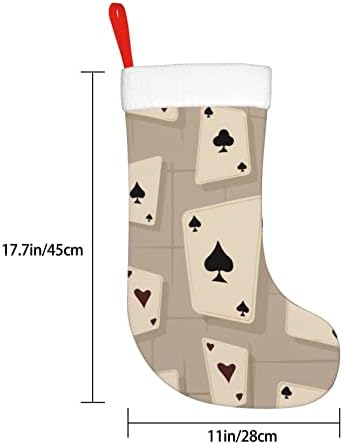 Augestern božićne čarape poker karata Gery dvostrani kamin viseće čarape