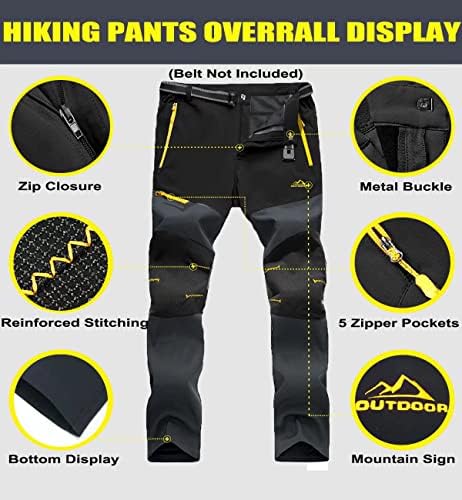 Magcomsen muške planinarske hlače 5 džepova s ​​patentnim zatvaračem na otvorenom laganom otpornom koljenima radna hlača