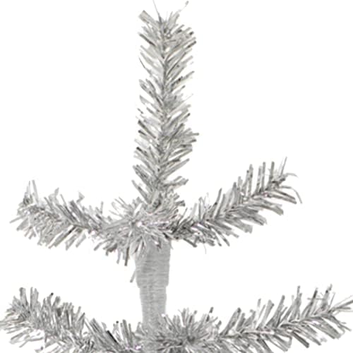 18in srebrni limenik božićno drvce Umjetna aluminijska grana tanke četke grane drvene podloge uključene