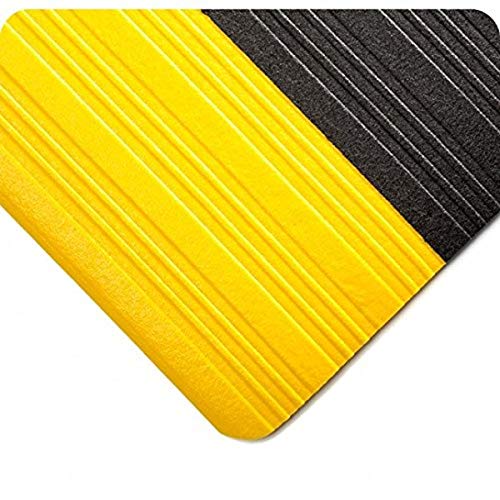 Губчатый mat Wearwell 451.38x3x4BYL Tuf, dužina 4 cm x širina 3 cm x debljina 3/8 inča, crna sa žutim