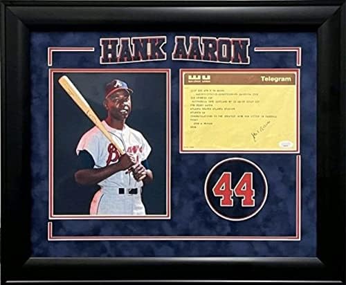 Hank Aaron Miluoki Atlanta Braves potpisao je autogram u fotogaleriji s izrezanim natpisima u MTB-u