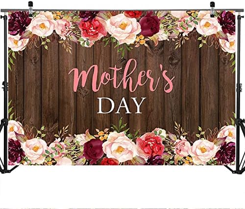 Pozadina za Majčin dan od 7 do 5 stopa rustikalni drveni zid cvjetni ukrasi za zabavu za sretan Majčin dan smeđa ploča pozadina za