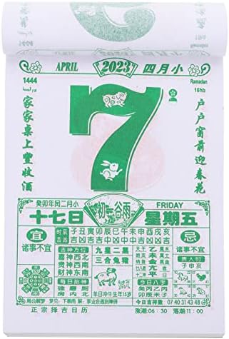 Tofficu 4PCS 2023 Kineska lunarni kalendar godina zečjeg tradicionalnog kineskog kalendara One stranice dnevno kalendar 2023 Novogodišnji