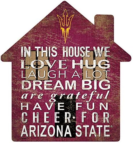 Fan Creations NCAA Arizona State Sun Devils Unisex Arizona State House Sign, Boja tima, 12 inča
