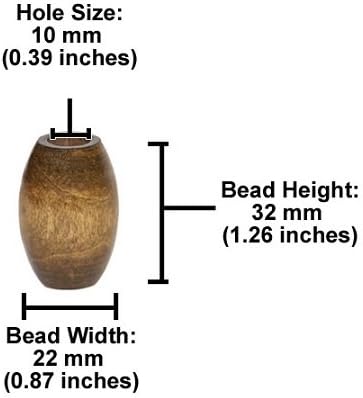 Ovalne drvene perle 32 mmx22mm 6/pkg-natural