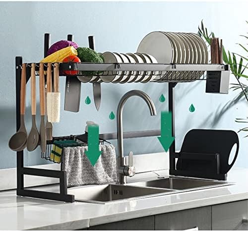 Debela kuhinja za odvod od nehrđajućeg čelika ravnina za podni sudoper za posuđe i štapiće za skladištenje crni sudoper držač noža