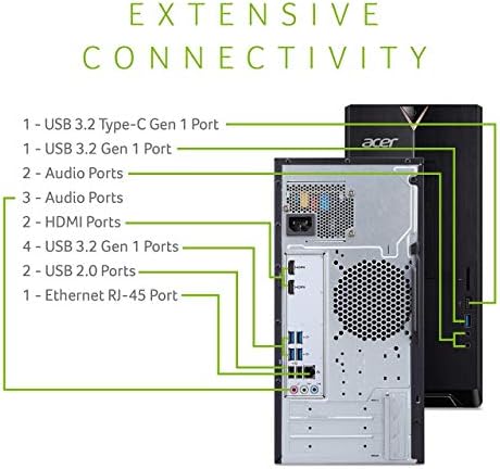 Stolno računalo Acer Aspire TC-895-UA91, 4-jezgreni procesor Intel Core i3-10100 10. generacije, 8 GB ram-a 2666 Mhz, 512 GB NVMe M.
