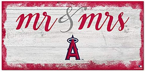 Fan Creations MLB Los Angeles Angels Unisex Los Angeles Angels Scrient MR & MRS SIGN, TEAM BOLOS, 6 x 12