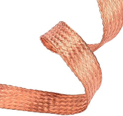 Bakrena pletena žica 2M / 6,56 ft bakreni pleteni ravni kabel visoka fleksibilnost goli metalni pleteni rukav za nakit za izradu nakita