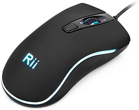RII RM105 ožičeni miš, računalni miš sa šarenim RGB pozadinskim osvjetljenjem, 1600DPI razina, udoban prianjanje ergonomske optičke,