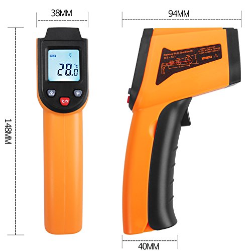 Infracrveni termometar -50nd do 400nd, Kuhinjski digitalni laserski infracrveni termometar za mjerenje temperature predmeta i vode