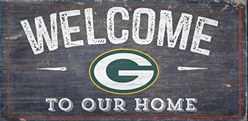 LA Auto Gear Green Bay Packers NFL Team Logo Garage Home Office SOOM WOOD Znak s visećim konopom - Dobrodošli u naš dom