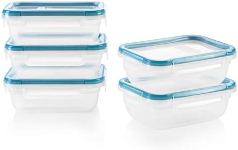 Set plastičnih spremnika za hranu od 10 komada i plastični spremnik za hranu od 8,5 šalica s poklopcem, pravokutni spremnik za kuhanje