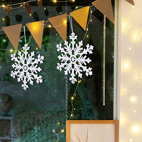 BUSTYARD 12PCS božićni ukrasi snježne pahuljice za božićno drvce Objedti plastični snježni pahuljica Xmas Dekoracija za zabavu za zimski