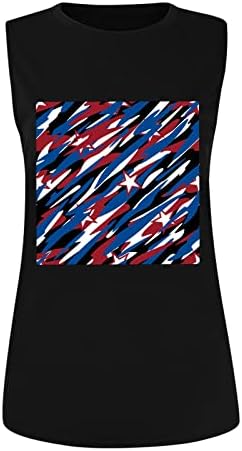 Košulje za žene 2023 vrhovi spremnika za vrata, 4. srpnja tenk za žene za žene bez rukava američke zastave majice majice majice bluza