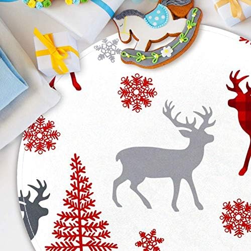 Heoeh božićno jeleno stablo snježne pahuljice besprijekorni uzorak, non proklizavanje 15,7 Okrugli tepih tepiha tepiha za djecu spavaće