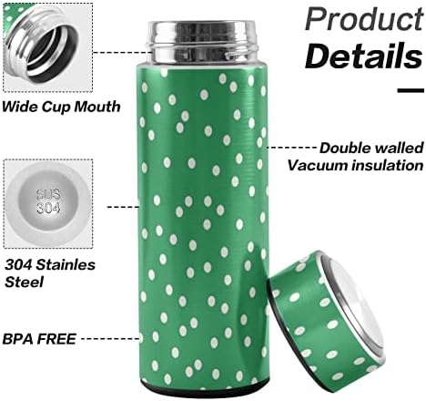 Cataku polka točkica zelena voda boca izolirana 16 oz nehrđajućeg čelika tikvica boca za kavu pitak pij za višekratnu upotrebu širokih