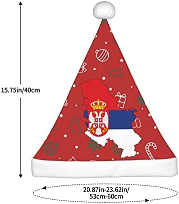 Karta Srbije Zastava smiješni plišani šešir Djeda Božićnjaka za odrasle Božićni šešir za žene i muškarce Božićni blagdanski šešir