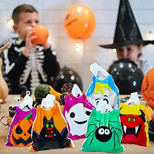 Zcaukya Halloween Male torbe za slatkiše, Halloween plastični trik za tretiranje vrećica s crtanjem, plastične točke za užinu u zalogaju