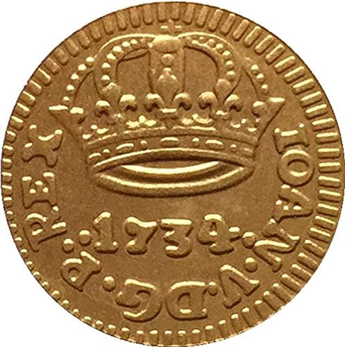 1734. Brazilski novčići bakreno pozlaćeno zlatno antikni novčići zanatske kolekcije kolekcija kolekcija Komemorativna kovanica