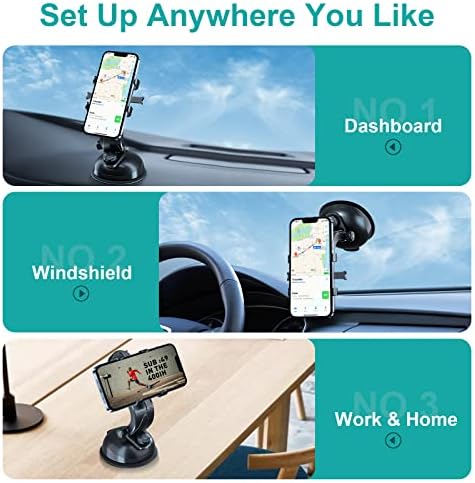 Muyaxan držač telefona za automobil, montiranje automobila na nadzornoj ploči, nosač automobila za automobil, 360 °, slobodno rotirajući