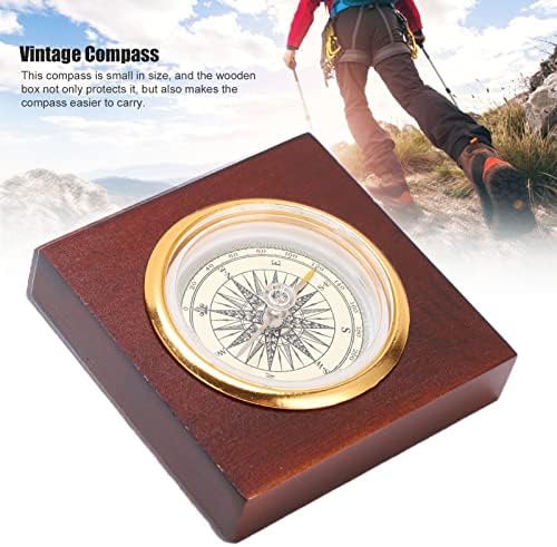 Vifemify vintage kompas aluminij i aromatični drveni kompas s drvenim futrolom za kampiranje, planinarenje, lov, ribolov
