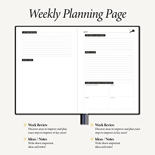 Dnevni planer, časopis za kalendar i zahvalnost za povećanje produktivnosti i sreće, planer organizatora visokih performansi | Veganski