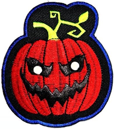 Hho crvena bundeva diy applique vezeno šivanje željezo na flasteru lubanje logo halloween željezo na flasteru željezo na djeci zanatska