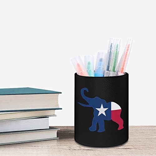 Texas zastave slon tiskani olovka za olovke za olovke za stol Organizator šminka četkica Kup za kuću za učionicu