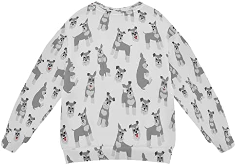 Siva schnauzer psa dječaka djevojčica dukserica malu malu kuću pulover pulover dugi rukav jesen zimska odjeća