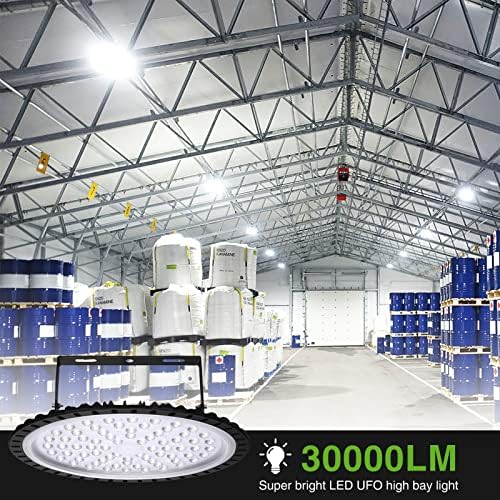 300W NLO LED High Bay Light, 30000 LM Factory Warehouse Industrial Lighting, 6000-6500k Shop Skladišta LED svjetla, IP54 Vodootporna,