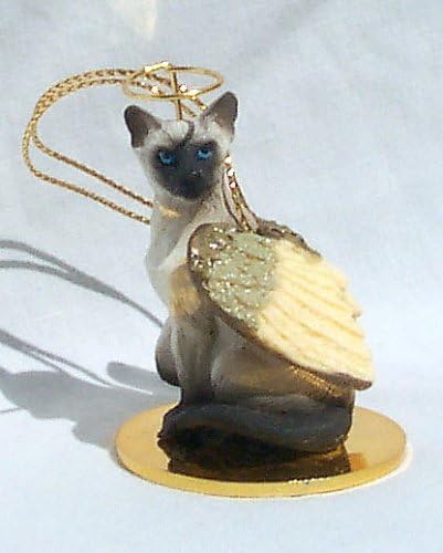 Eyedeal figurice mačka sijamski minijaturni anđeoski božićni ukras smola nova CTA18