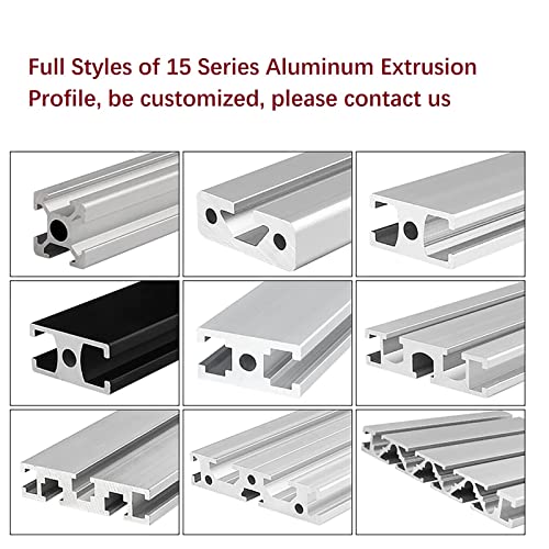 1 pakiranje 15100 Aluminijski ekstruzijski profil duljine 25,59 inča / 650 mm srebro, 15 mm 100 mm 15 serija europski standardni T-utor