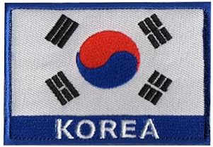 Koreja zastave taktička ručka vezena zakrpa značke morala taktika vojni vez zakrpa kuka i petlja na leđima