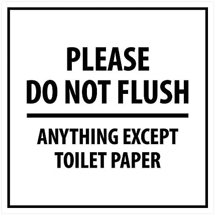 Znakovi Bylita Square Nemojte iscrpljivati ​​ništa osim znaka toaletnog papira s ljepljivom trakom, nosačima na bilo kojoj površini,