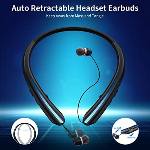 Zamka Bluetooth slušalice, IPX5 uvlačivi uši za uvlačenje bežične Bluetooth slušalice s mikrofonom, vibracijski poziv, stereo slušalice