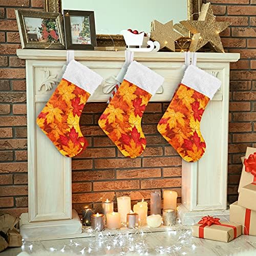 Alaza božićne čarape jeseni listovi javora u jesenskom klasičnom personaliziranom velikim čarapama ukrasi za obiteljski odmor dekor