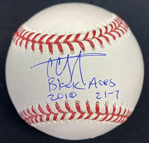 CC Sabathia Black Aces 2010 21-7 Potpisani bejzbol MLB Holo Fanatics - Autografirani bejzbol