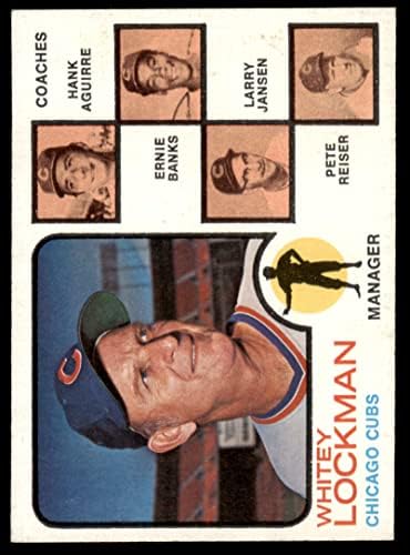1973. Topps 81 Sol Cubs Vođe Whitey Lockman/Hank Aguirre/Ernie Banks/Larry Jansen/Pete Resier Chicago Cubs NM+ Cubs