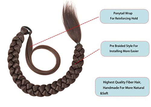 30-inčni produžetak pletenog konjskog repa s kravatom za kosu unaprijed upleteni komadi kose u konjski rep omotani su oko 150g prirodne