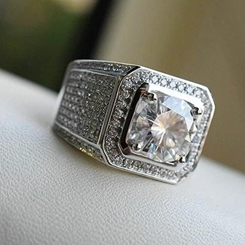 Meeyesuy puni kristalni dijamant cirkonijski prsten iskričava širom trake za žene muškarce