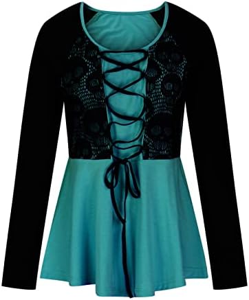 Ženske košulje s dugim rukavima, ženske čipke za šivanje tunika vrhovi čipkastih drenažnih majica vintage gotička bluza okrugli vrat
