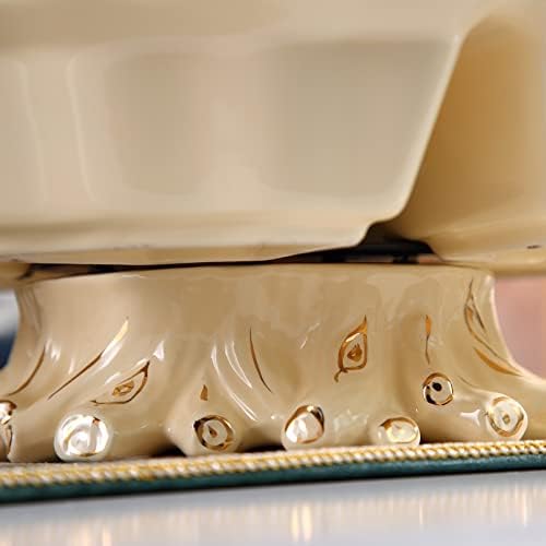 UXZDX CUJUX Europskog rotirajuća ladica za bombone Ceramika kreativna ladica za sušeno voće s poklopcem kuće dnevna soba Dekoracija