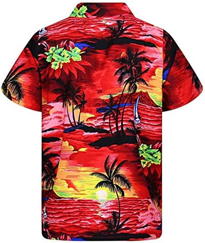 ICJJL 2021 Funky Hawaiian majica za muškarce kratke rukave Palma u prednjem džepu Luau Aloha Beach Casual Gumb Down Majice