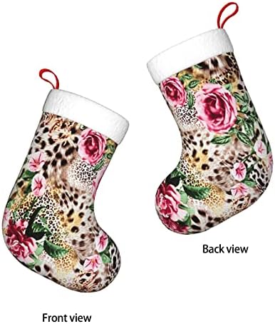 Augesterno božićne čarape prugasti leopard cvijet dvostrani kamin za viseće čarape