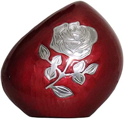 Urna za kremiranje-urna za pogrebne Urne-Aluminijska Memorijalna Vrtna urna za ljudski pepeo za odrasle - Srebrna ruža