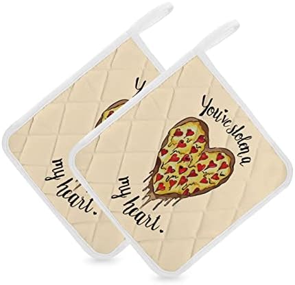 Obožavam držače za pizzu za srce 8x8 Toplinski otporni vrući jastučići za ručke za radnu površinu Zaštita radne površine za kuhanje