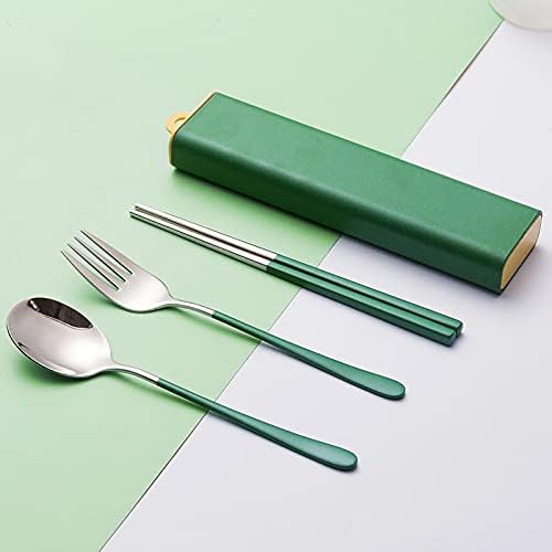 Vanjski set pribora za jelo od nehrđajućeg čelika štapići za jelo žlica vilica / Prijenosni putni radni pribor set pribora za jelo