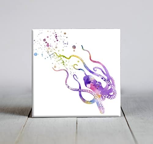 Hobotnica Pastel apstraktna umjetnost akvarela Dekorativne pločice