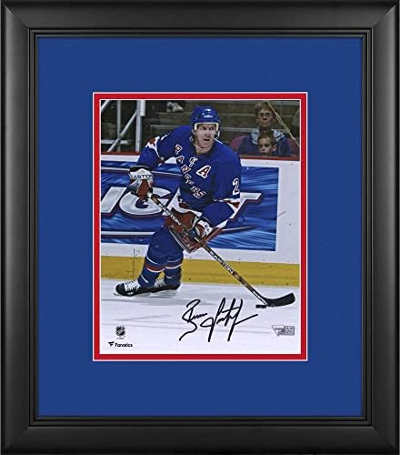 Brian Leetch New York Rangers uokviren Autografirani 8 x 10 Photo Photos Blue Jersey - Autografirane NHL fotografije
